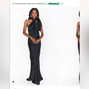 Show me your mumu black halter jasmine dress size s.